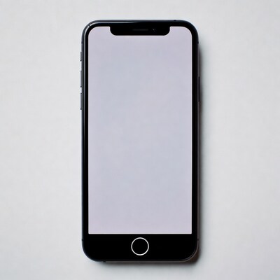 Black iPhone X on white background