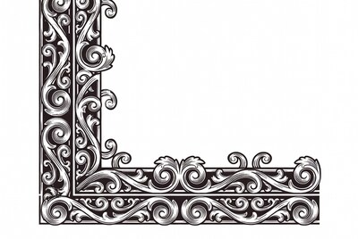 Ornate Victorian Corner Border Illustration