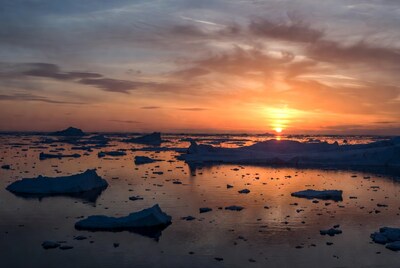 Icebergs at Sunset Arctic Landscape