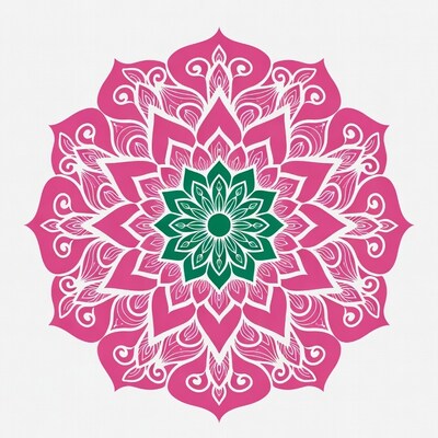 Pink and Green Mandala Illustration