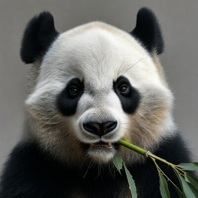 Panda eating bamboo