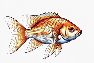 Vibrant Orange Goldfish Illustration