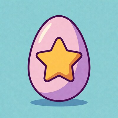 Pink Egg with Yellow Star