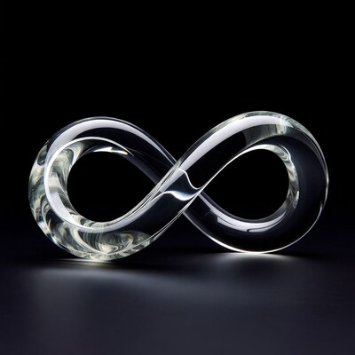 Crystal Infinity Symbol on Black