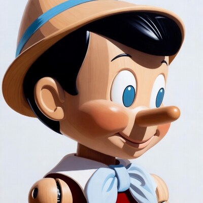 Pinocchio puppet with long nose