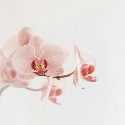 Pink Phalaenopsis Orchids on White Background