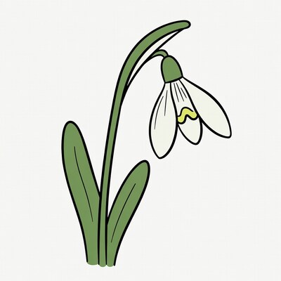 Snowdrop flower illustration