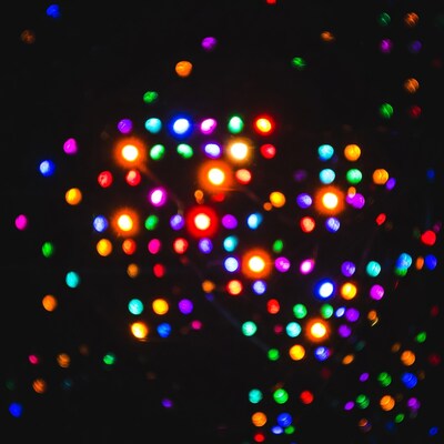 Colorful Blurred Lights on Black Background