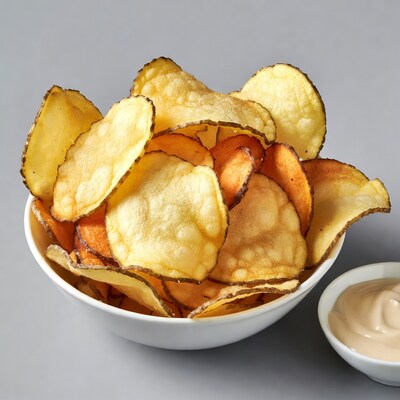Crispy Potato Chips with Dipping Sauce