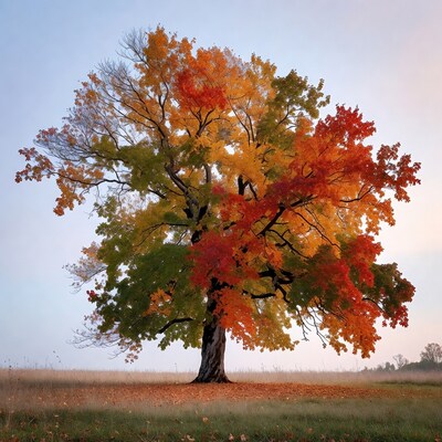 Autumn Tree in Colorful Fall Foliage