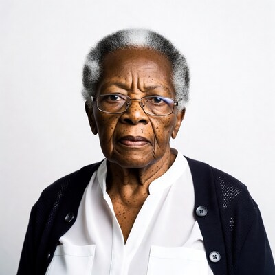 Elderly African-American woman in glasses