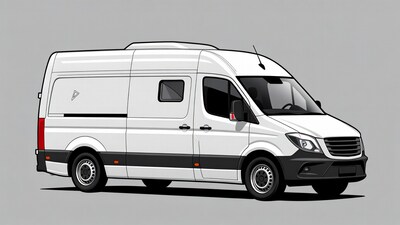 White Delivery Van Illustration