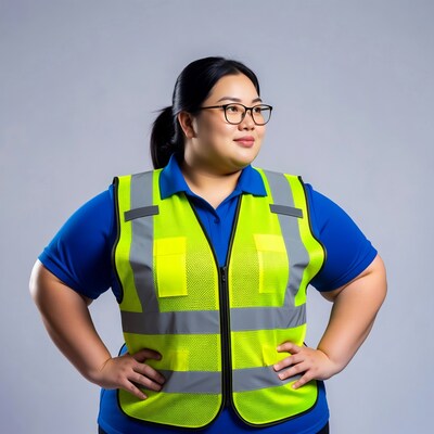 Asian woman in yellow safety vest