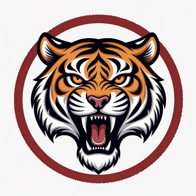 Roaring tiger head illustration