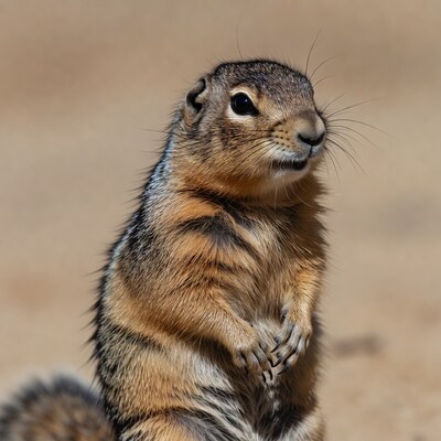 Ground squirrel looking up