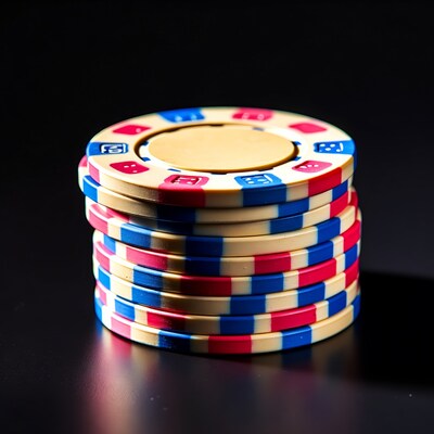 Stack of colorful poker chips