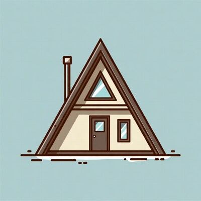 A-Frame Cabin Illustration