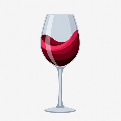 Wine glass with red wine