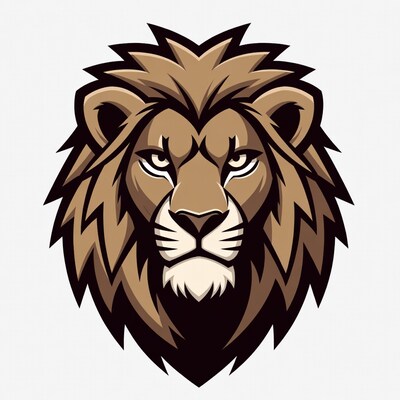 Fierce Lion Head Vector Illustration