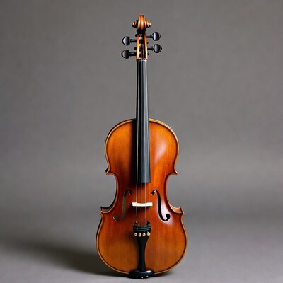 Violin on Gray Background