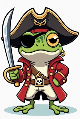 Pirate Frog with Sword