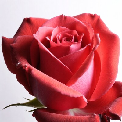 Red Rose with Dewdrops