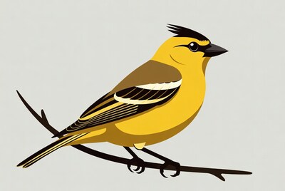American Goldfinch perched on branch
