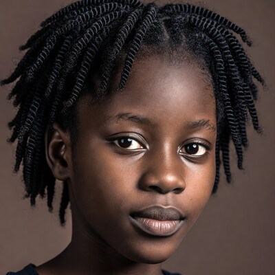 African girl with braided hair