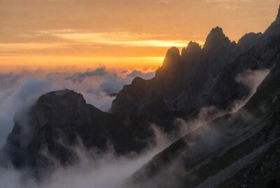 Mountains at Sunset with Clouds