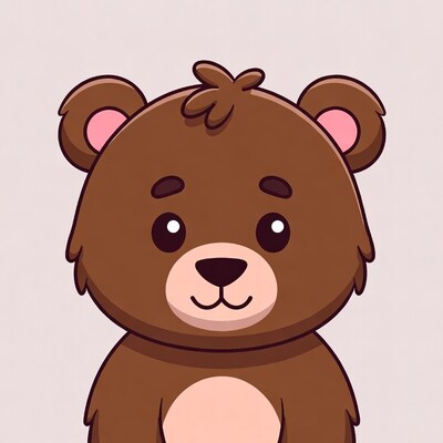Cute brown bear illustration