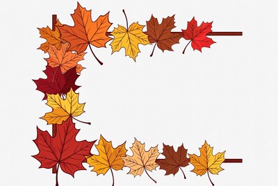 Autumn Maple Leaf Corner Border