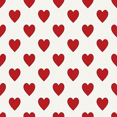 Red Hearts Seamless Pattern