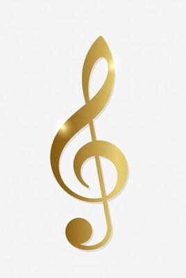 Golden Treble Clef Illustration