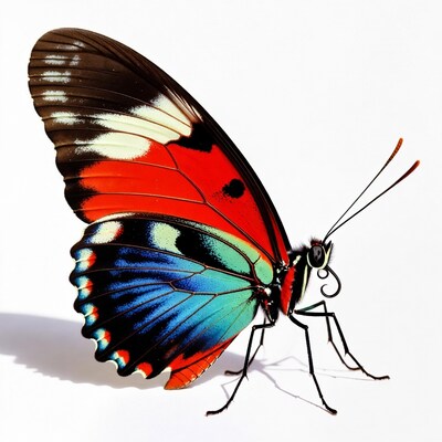 Colorful butterfly on white background