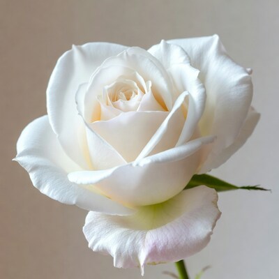White Rose with Green Stem