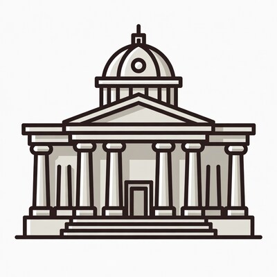Classical building with dome and columns