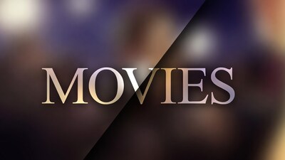 Movies Text on Blurred Background