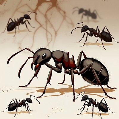 Group of ants illustration