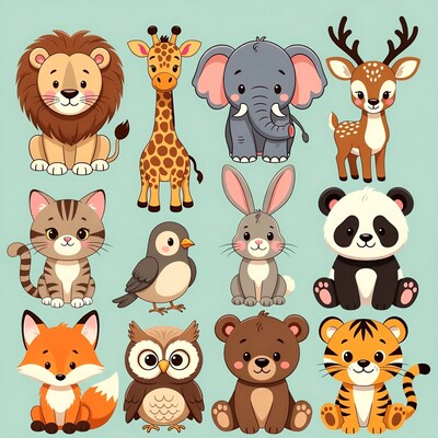 Cute Cartoon Animals Collection