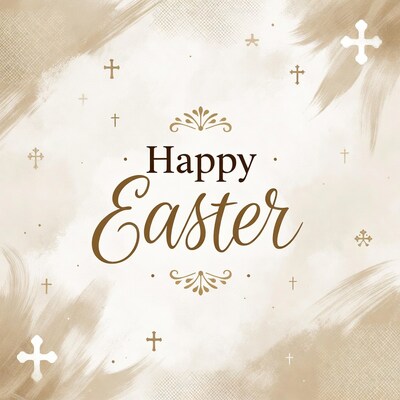 Happy Easter with Crosses