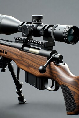 Precision bolt-action sniper rifle with bipod