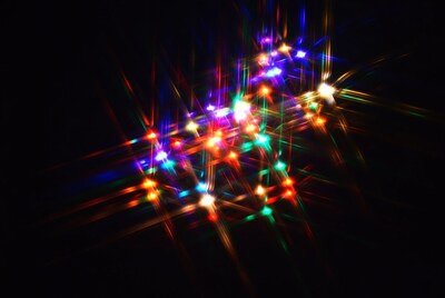 Colorful Bokeh Lights on Black Background