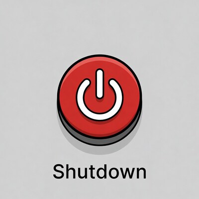 Red Shutdown Button Illustration