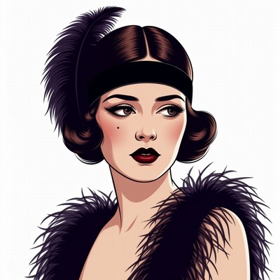 Flapper girl with feathers