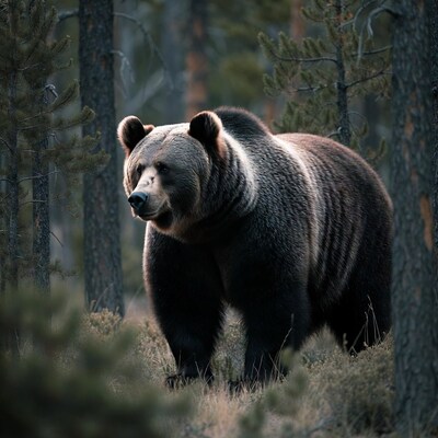 Grizzly Bear in Forest