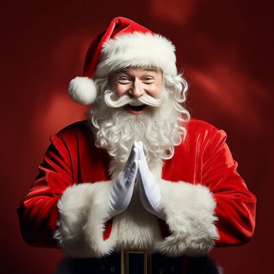 Smiling Santa Claus with praying hands
