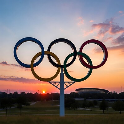 Olympic Rings at Sunset