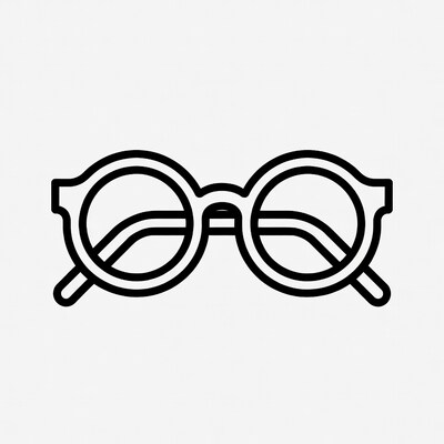 Round Glasses Line Icon