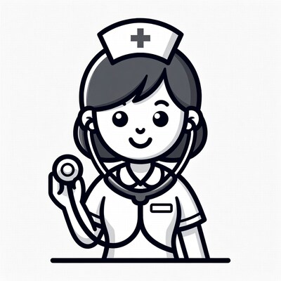 Cartoon nurse holding stethoscope