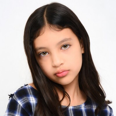 Young girl with long black hair